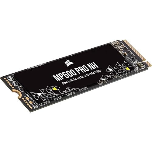 Corsair MP600 PRO NH 8TB PCIe Gen4 x4 NVMe M.2 SSD – High-Density TLC NAND – M.2 2280 – DirectStorage Compatible - Up to 7,000MB/sec - No Heatsink - Black