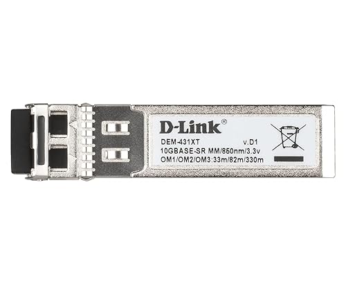 D-Link 10GBASE-SR Multi-Mode SFP+ Optical Transceiver Module, up to 550m (DEM-431XT) Multi-Mode Transceiver
