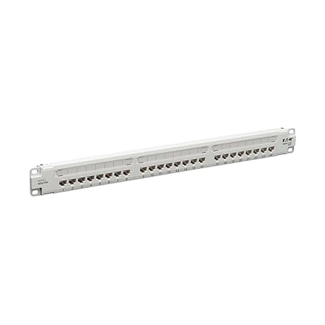Tripp Lite Series 24-Port Patch Panel 1U Rack Mount, Cat6 RJ45 Ethernet, 4PPoE / 4 PoE++ Compliant, 110/Krone, 568A/B Termination, TAA Compliant, White, Lifetime Manufacturer's Warranty (N252-P24-WH)