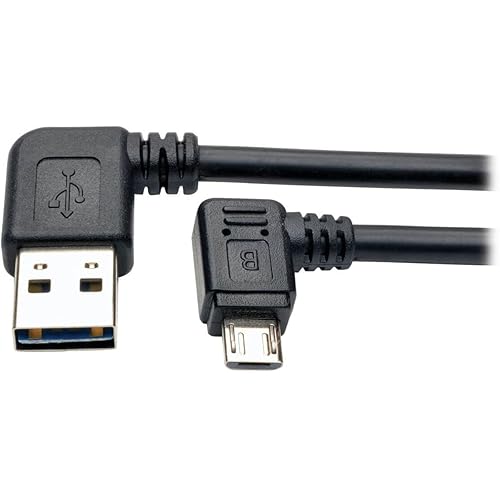 Tripp Lite Reversible USB Charge Cable Left Right A to Right 5-Pin Mic B (UR05C-003-RARB)