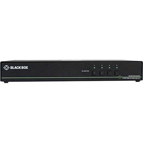 Black Box SS4P-SH-HDMI-UCAC Secure KVM Switch, NIAP 3.0 Certified - 4-Port, Single-Monitor, HDMI 4K60 USB, A