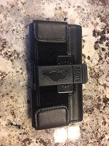 Roots X-Large Universal Adjustable Leather Pouch - Black R30HXLBK