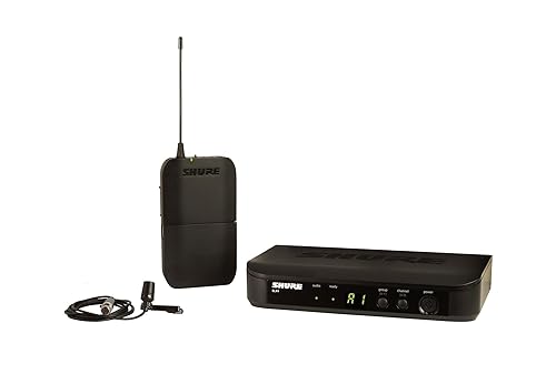 Shure BLX14/CVL UHF Wireless Microphone System - Perfect for Interviews, Presentations, Theater - 14-Hour Battery Life, 100m Range | Includes CVL Lavalier Mic, Single Channel Receiver | J11 Band J11 Band (596-616 MHz)