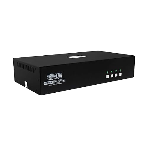 Tripp Lite Secure KVM Switch, 4-Port Dual-Head HDMI, United States Government NIAP-Certified PP4.0 Security, 4K @ 60Hz Quality, TAA Compliant, 3-Year Warranty (B002-H2A4-N4) HDMI 4-Port Dual-Head