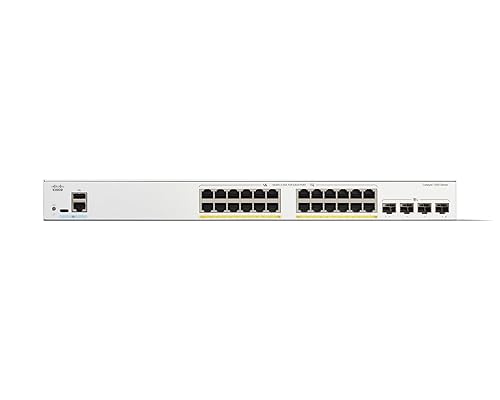Cisco Catalyst 1300-24FP-4X Managed Switch, 24 Port GE, Full PoE, 4x10GE SFP+, Limited Lifetime Protection (C1300-24FP-4X)