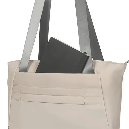 Targus Avila Tote Bag for Women, Fits 15–16” Laptops – Stylish Work Tote, Recycled Material, Water-Resistant, Zippered Pockets, Trolley Strap, French Oak, TBA00113GL