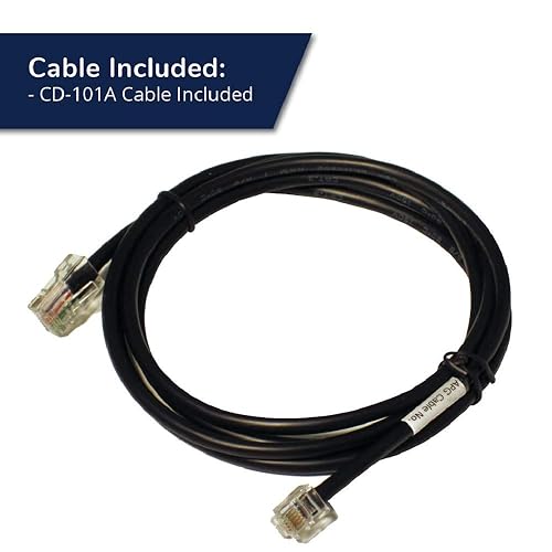 APG Standard- Duty 16” Electronic Point of Sale Cash Drawer | Vasario Series VB320-1-BL1616 | with CD-101A Cable | Printer Compatible | Plastic Till with 5 Bill/ 5 Coin Compartments | Black Printer-driven 24v (With Cable) - Black 16 - 5x4