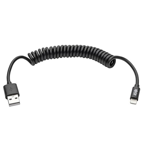 Tripp Lite 4ft Lightning Coiled Charge Cable Black (M100004COILBK)