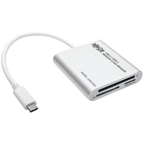 Tripp Lite USB 3.1 Gen 1 USB-C Multi Drive Flash Memory Media Reader/Writer 5Gbps (U452-003), White