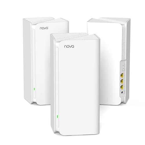 Tenda AX5400 Mesh WiFi 6 System Nova MX15 Pro - 6 * 3dBi Antennas up to 7300 sq.ft WiFi Coverage - Wi-Fi 6 Mesh for up to 200 Devices, 3*Gigabit Ports, Easy Setup, Amazon Alexa, 3-Pack