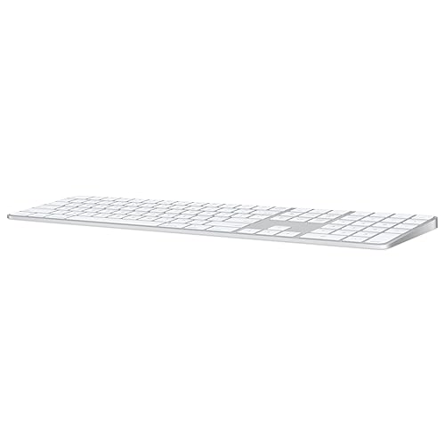 Apple Magic Keyboard with Touch ID and Numeric Keypad: Wireless, Bluetooth, Rechargeable. Works with Mac Computers with Apple Silicon; US English - White Keys Lightning White Keys