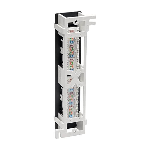 Tripp Lite Cat5/Cat5e Wall-Mount PoE-Plus Compliant Patch Panel 12-Port 110/Krone 568A/B RJ45 Ethernet TAA