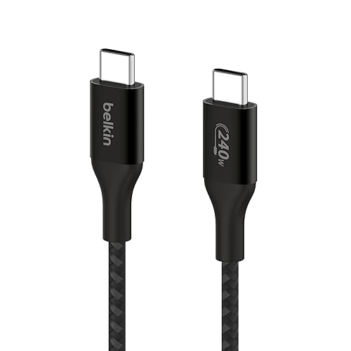 Belkin BoostCharge USB-C to USB-C Power Cable (1M, 3.3ft), Fast Charging Cable with 240W Power Delivery, USB-IF Certified, Compatible with MacBook Pro, Chromebook, Samsung Galaxy, iPad, & More - Black 1M Black