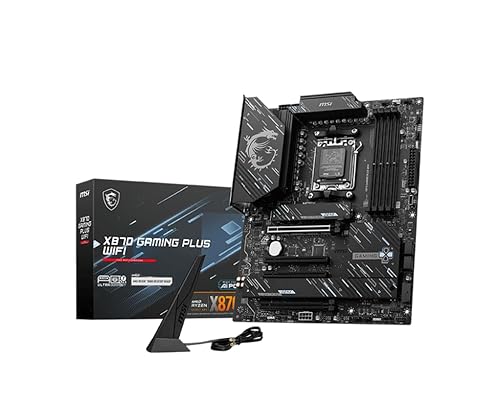 MSI X870 Gaming Plus WiFi Gaming Motherboard (Supports AMD Ryzen 9000/8000/7000 Series Processors, AM5, DDR5, PCIe 5.0, M.2, SATA, 5Gbps LAN, USB-C, Wi-Fi 7, Bluetooth 5.4, Thunderbolt 4, ATX)