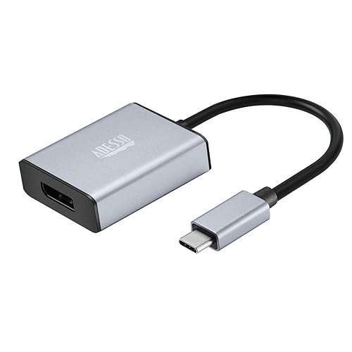 Adesso USB C to DisplayPort Adapter for Home Office (4K@60Hz), Aluminum Portable USB C Adapter for MacBook Pro, Air, iPad Pro, XPS 15/13, Surface, and More
