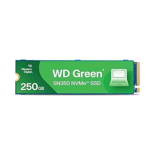 Western Digital 250GB WD Green SN350 NVMe Internal SSD Solid State Drive - Gen3 PCIe, M.2 2280, Up to 2,400 MB/s - WDS250G2G0C