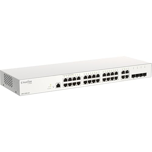 D-Link 28-Port Gigabit Ethernet Switch Nuclias Cloud-Managed, 24 x Ports & 4 x Gigabit Combo Ports (DBS-2000-28)
