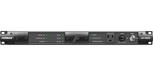 Furman CN1800S 15A Smart Sequencing Power Conditioner - Advanced AC Protection and Noise Filtration - Extreme Voltage Shutdown - 9 Total Outlets - Black