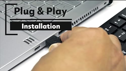 MANHATTAN Wired USB Numeric Keypad – 18 Full Size Keys & Ultra Slim Lightweight Ergonomic Number Pad Design - for Laptop, Desktop, Computer, PC – 3 Yr Mfg Warranty - Black, 179911