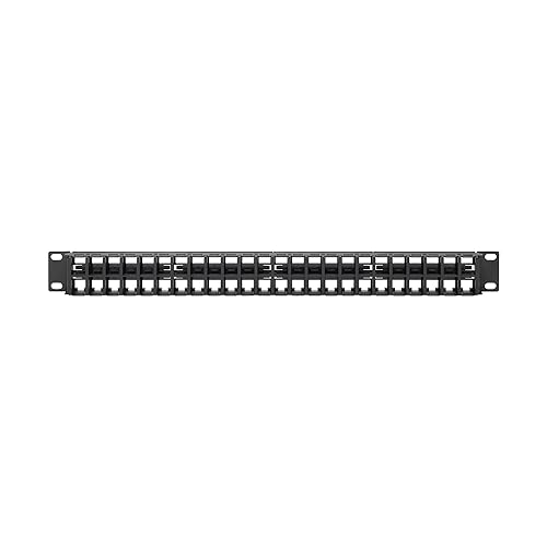 Tripp Lite Blank Unshielded Keystone Patch Panel 48-Port RJ45 - USB, HDMI, RJ45, Cat5e & Cat6 Multimedia Keystone Compatible - 1U Rack Mount, Heavy-Duty Steel, Manufacturer's Warranty (N062-048-KJ)