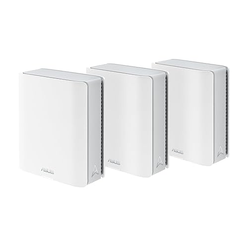 ASUS ZenWiFi BT6 Tri-Band WiFi 7 Mesh, 9.4 Gbps, 7600 sq.ft. (3pk), 2.5G WAN Port, Security and Parental Controls Included, Smart Home Master SSIDs, 4G & 5G Mobile Tethering BT6(W-3-PK)