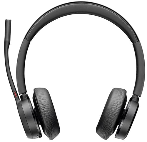 Poly Bluetooth Office Headset - Microsoft Teams Certification - Siri, Google Assistant - Stereo - USB Type C - Wired/Wireless - Bluetooth - 164 ft - 20 Hz - 20 kHz - Over-the-head - Binaural - Ear-cup