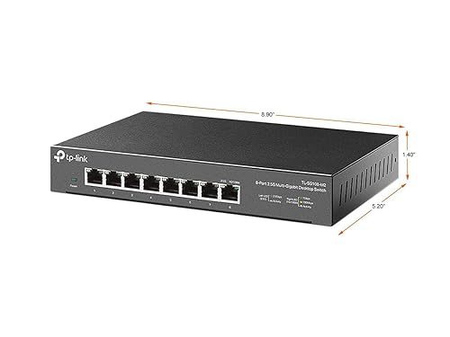 TP-Link TL-SG108-M2 | 8 Port Multi-Gigabit Unmanaged Network Switch, Ethernet Splitter | 2.5G Bandwidth | Plug & Play | Desktop/Wall-Mount | Fanless Metal Design | Limited Lifetime Protection 8 Port, 2.5G
