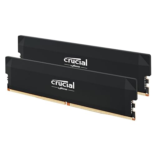 Crucial Pro DDR5 RAM 64GB Kit (2x32GB) 6400MHz CL40, Overclocking Desktop Gaming Memory, Intel XMP 3.0 & AMD Expo Compatible – Black CP2K32G64C40U5B