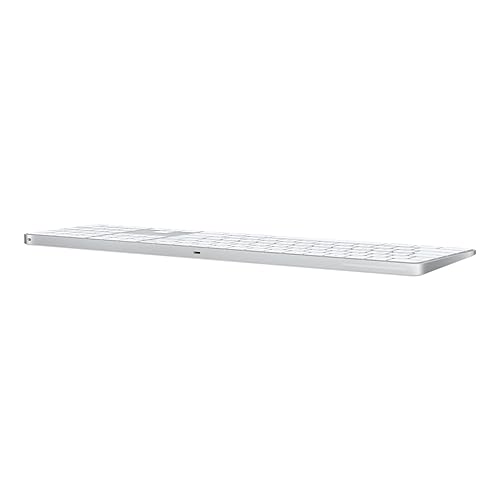 Apple Magic Keyboard with Touch ID and Numeric Keypad: Wireless, Bluetooth, Rechargeable. Works with Mac Computers with Apple Silicon; US English - White Keys Lightning White Keys