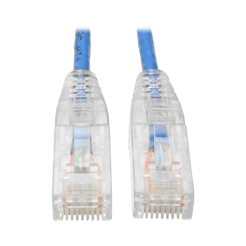 Tripp Lite Cat6 UTP Patch Cable (RJ45) - M/M, Gigabit, Snagless, Molded, Slim, Blue, 15 Ft