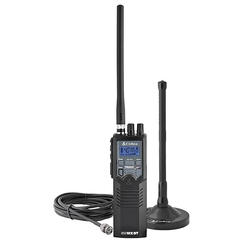 Cobra HHRT50 Road Trip CB Radio - 2-Way Handheld Emergency Radio with Access to Full 40 Channels & NOAA Alerts, Rooftop Magnet Mount Antenna and Omni-Directional Microphone, Black, 6.3 x 2 x 1.75 HHRT50 Road Trip Handheld CB Radio