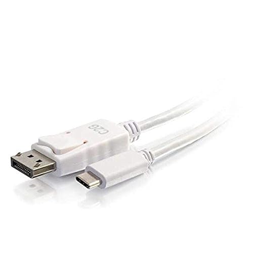 C2G 26880 USB-C to DisplayPort Adapter Cable 4K 30Hz, White (6 Feet, 1.82 Meters)