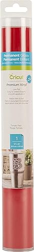 Cricut Premium Permanent Vinyl (12" x 48"), Strong Adhesive Lasts for 3 Years, UV & Water-Resistant, Perfect for Indoor-Outdoor DIY Projects, Compatible with Cricut Machines, Tomato Red Tomato Red 4 FT