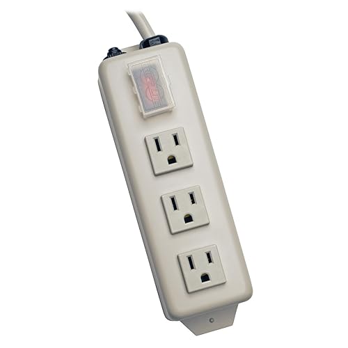 Tripp Lite 3 Outlet Home & Office Power Strip, 6ft Cord with 5-15P Plug (TLM306NC) 3 Outlet + 6ft Cord Power Strip