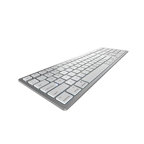 Cherry Americas JK-9110US-1 Kw 9100 Slim Wrls & Rechargablewrls Keyboard For Mac Silver/white