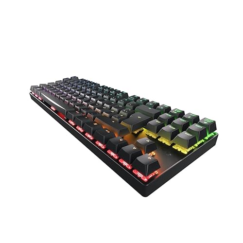 Cherry MX 8.2 TKL Wireless Gaming Keyboard. Compact TenKeyLess. Mechanical 87 Keys RGB Backlit Keys ABS Keycaps. MX Brown Switch. Aluminum Carrying Case Included. Black W/Mx Brown Switch