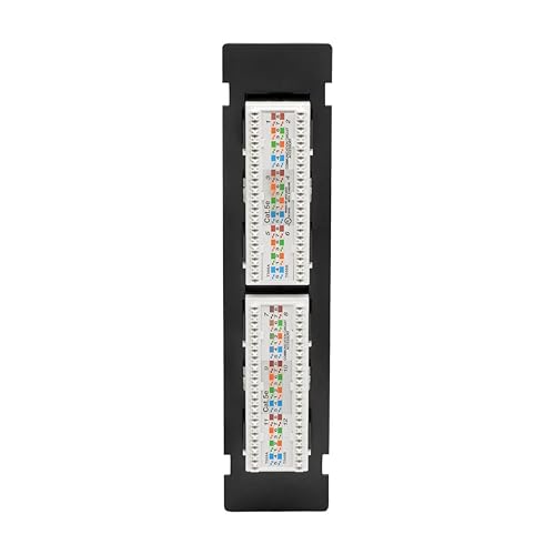 Tripp Lite Cat5/Cat5e Wall-Mount PoE-Plus Compliant Patch Panel 12-Port 110/Krone 568A/B RJ45 Ethernet TAA