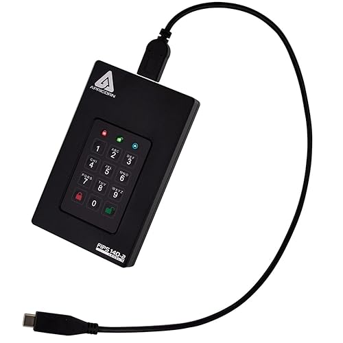 Apricorn Aegis Fortress Level 3 Validated, 2TB USB 3.0 Hardware Encrypted Portable Drive (AFL3-2TB), Black