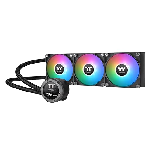 Thermaltake TH360 V2 Ultra ARGB Sync/AlO Liquid Cooler/ARGB Fan 120 * 3/PWM 500~1500rpm/Water Block 2.1 LCD/Black, CL-W384-PL12SW-A LCD 360mm Black