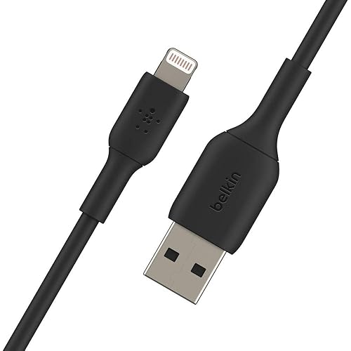 Belkin BoostCharge Lightning Cable 2-Pack - 3.3ft/1M - MFi Certified Apple iPhone Charger USB-A to Lightning Cable - iPhone Cable - iPhone Charger Cord - Apple Charger - USB Phone Charger - Black Black 3.3 ft - 2 pack