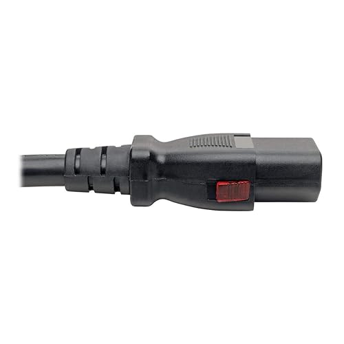 Tripp Lite Computer Power Cord Extension (C14 to C13 Power Cord), Heavy Duty, Locking C13 Connector, 15A, 100-250V, 14AWG, 6 ft. (P005-L06)