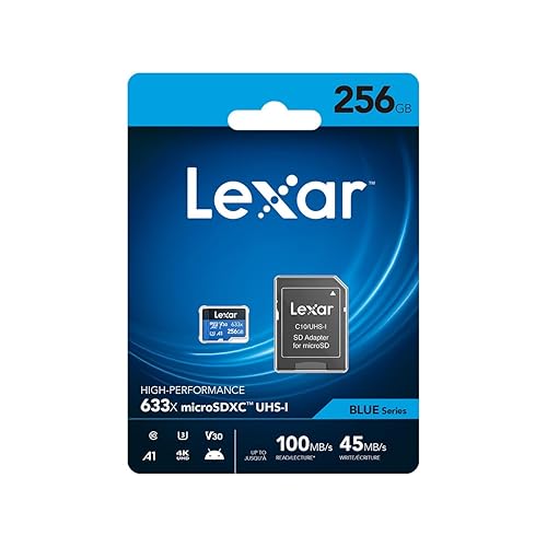 Lexar High-Performance 633x 256GB microSDXC UHS-I Card with SD Adapter (LSDMI256BBNL633A) 256GB w/SD Adapter