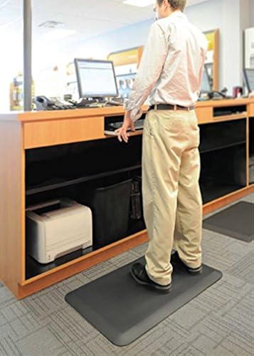 NewLife by GelPro Anti Fatigue Mat: Eco-Pro Foam Anti-Fatigue Comfort Mat - Standing Desk Pad - Professional Floor Mats for Commercial & Industrial Work - 20” x 32” Non Slip Ergonomic Mat - Black 32L x 20W x 0.8Th Black