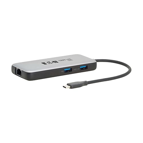 Tripp Lite USB-C Hub Docking Station Adapter with 2 USB-A, 1 USB-C, 1 HDMI, Ethernet Port | USB 3.2 Gen 2, 4K@60Hz HDMI, Gigabit Ethernet, 100W PD Charging Port, 3-Year Warranty (U444-06N-H4GUC3) 2 USB-A / USB-C / USB-C Charging / Ethernet