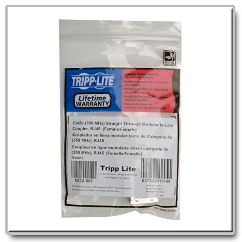 Tripp Lite N032-001 Cat5e Modular Coupler Straight RJ45F/F