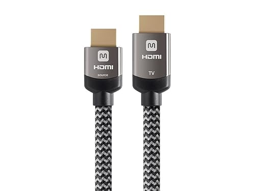 Monoprice Active High Speed HDMI Cable - 30 feet - Gray, 4K @ 60Hz 18Gbps 26AWG YUV 4:2:0 CL3 - Luxe Series 30ft Cable