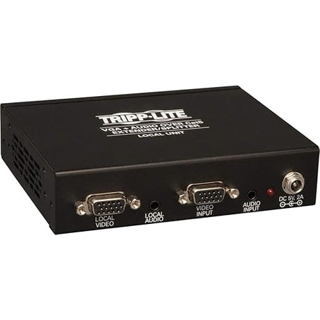 Tripp Lite 4-Port VGA with Audio Over Cat5/Cat6 Extender/Splitter, Box-Style Transmitter with EDID, 1920x1440 at 60Hz, Up to 1000-ft. (B132-004A-2) Black 4-Port Transmitter VGA +Audio