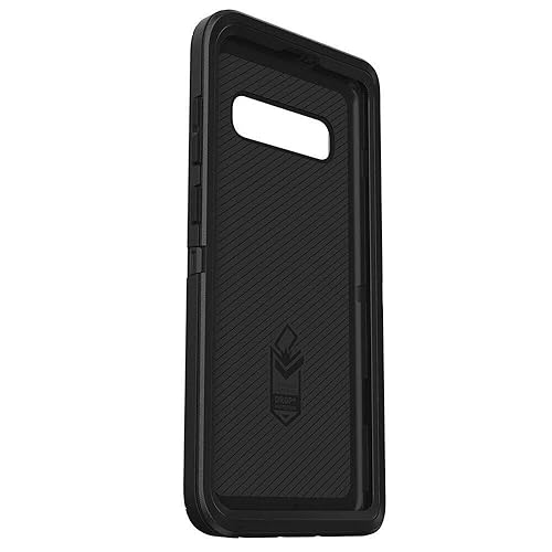 OtterBox Galaxy S10+ Defender Series Case - BLACK, Rugged & Durable, with Port Protection, Includes Holster Clip Kickstand Black Case