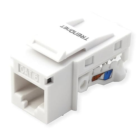 TRENDnet Cat6 RJ45 Keystone Jack 50-Pack Bundle, TC-K50C6, Compatible with Cat5/Cat5e/Cat6 Cabling, 90° Angle Termination, Use with The TC-KP24 or TC-KP48 Blank Keystone Patch Panels(Sold Separately) 50-Pack Keystone Jacks - White