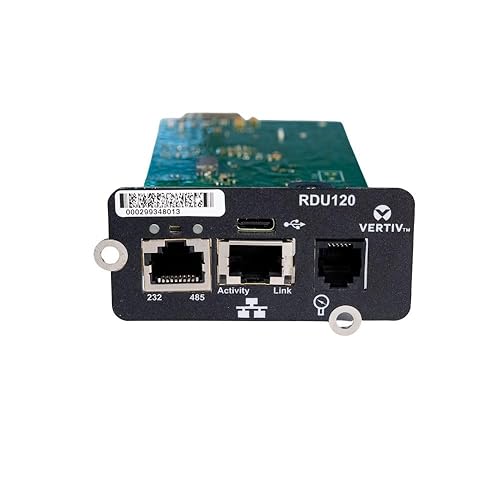 Vertiv Liebert IntelliSlot RDU120 - Network Card, Remote Monitoring Adapter, RS-485, USB Port, UL2900-1 Cybersecurity Certified, 1Gb Ethernet, Web Access, Data via SNMP, Modbus, BACNet (RDU120)